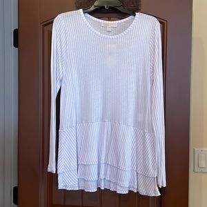 MICHAEL Michael Kors Lavender and White Striped Ladies Top